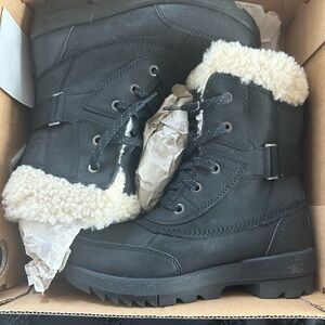 Sorel Black Boots with Cream Accents